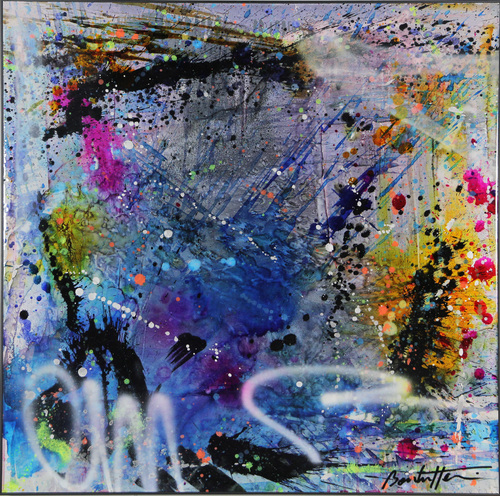 Abstract purple blue & graff