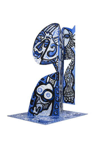 Tête bleue de femme, 2017