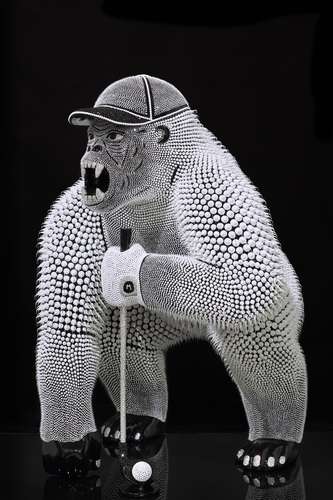 Gorille Golfeur Noir, 2020 - (1 m)