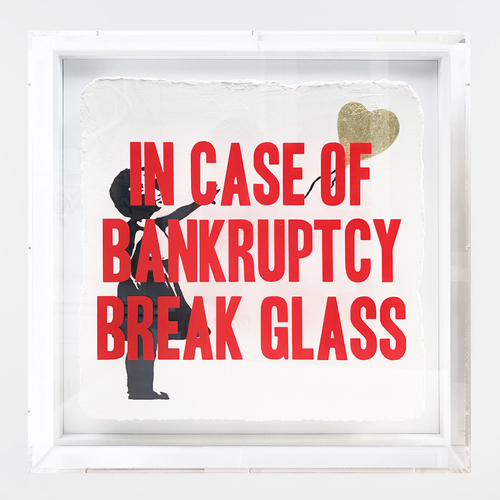 In case of Bankruptcy - Balloon Girl Gold (60x60cm)