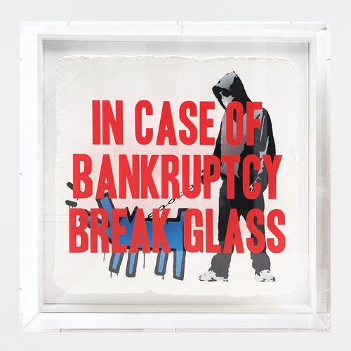 In case of Bankruptcy - Choose your Weapon Blue Dog (60x60cm)