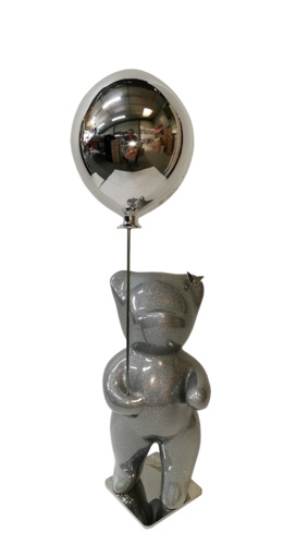 Bubbly Silver Glitter Balloon Silver (résine - paillettes)