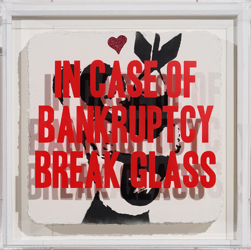 In Case of Bankruptcy - Banksy Bomb Hugger Red Glitter, 2020