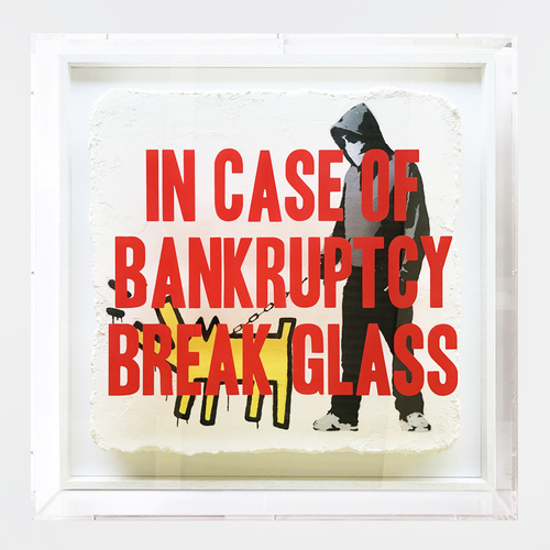 In Case of Bankruptcy - Banksy Choose your Weapon Yellow (50x50 cm)