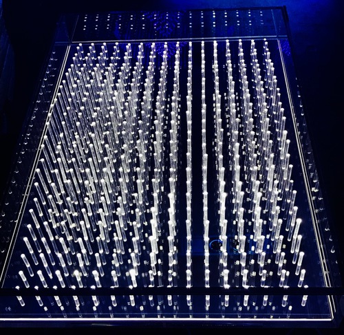 Table rectangle tiges : forme convexe