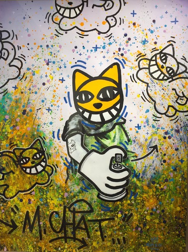 Chat avec aérosol